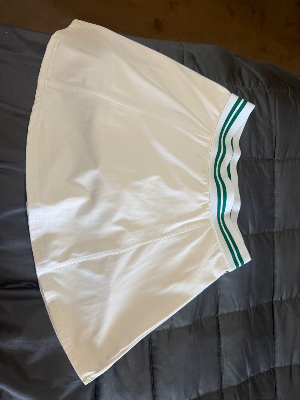 Tommy Bahama White Skater Skirt with Green Striped Waistband